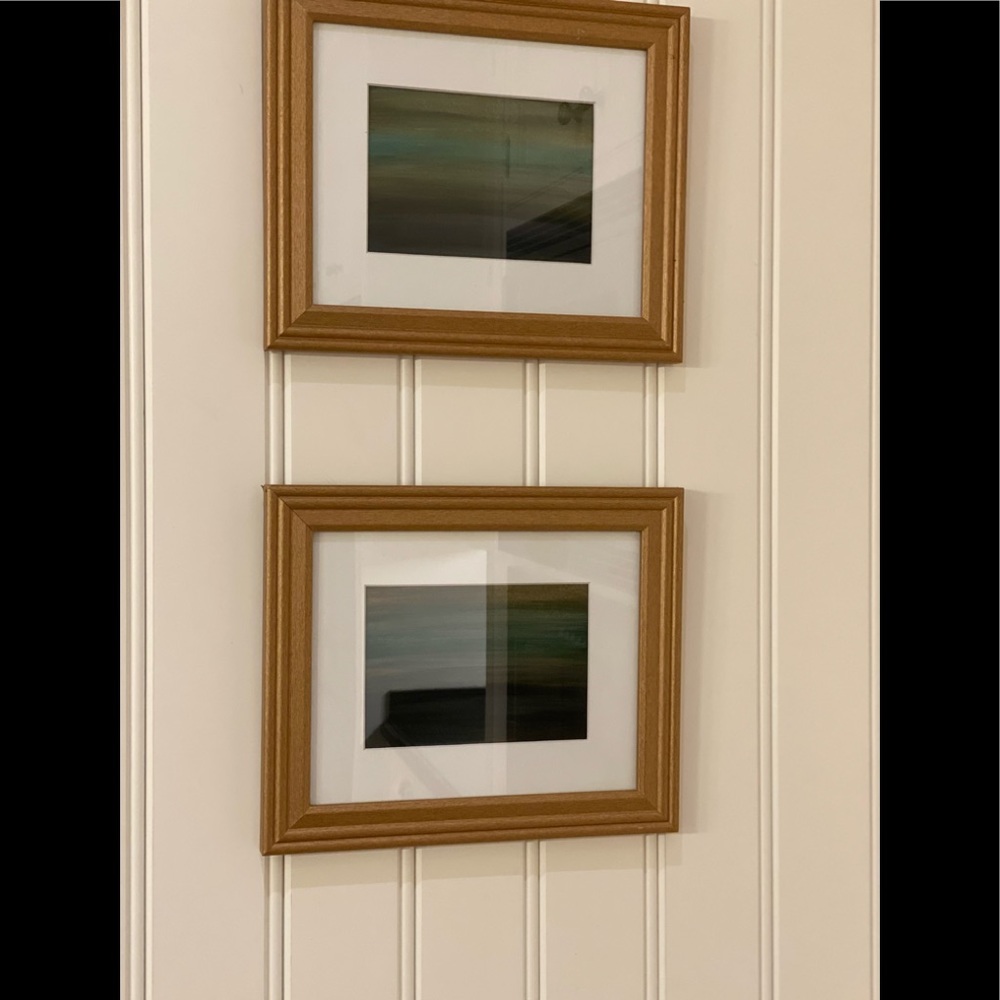 2 Original Paintings 5x7 framed in 8”x10” wood frame